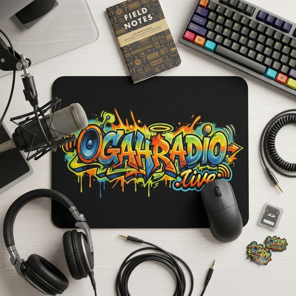 OGAHRADIO.live Graffiti Music Mouse Pad - Image 4