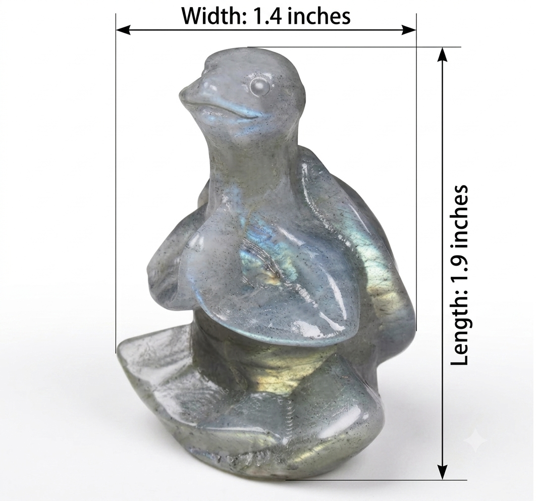 Labradorite Hand-carved Sea Turtle Meditation Crystal Yoga Sculpture - Image 2