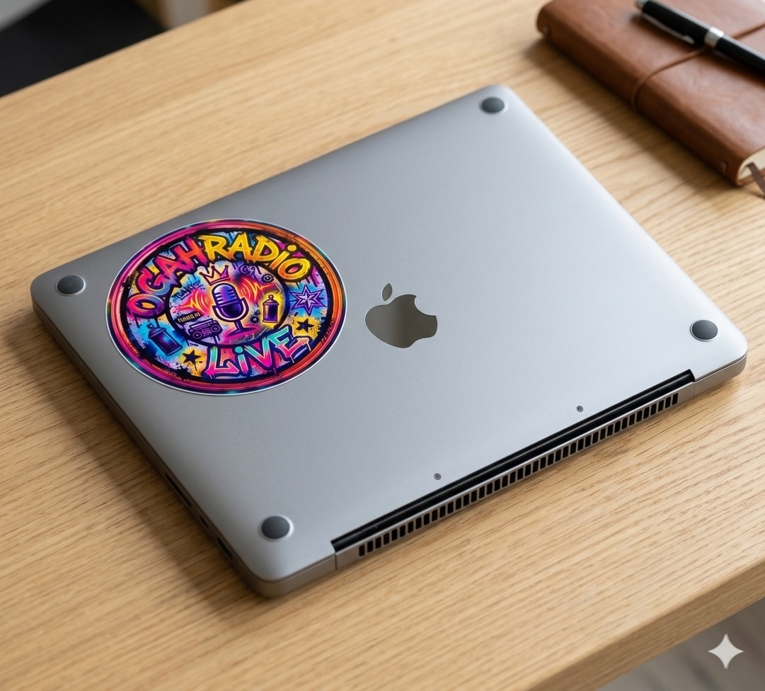 OGAHRADIO.live - Round Stickers 3” (6 Pack) - Image 3