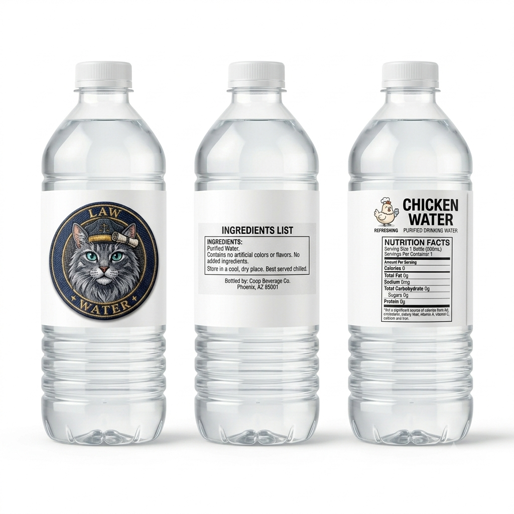 Official Law Water - Chicken Flavored (Novelty) By Caddy Cafe 16.9 fl oz. - Image 2