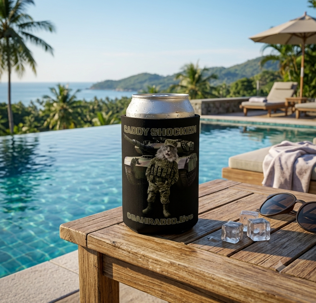 CADDY SHOCKED - OGAHRADIO.live Beer Koosie 12 oz. - Image 3